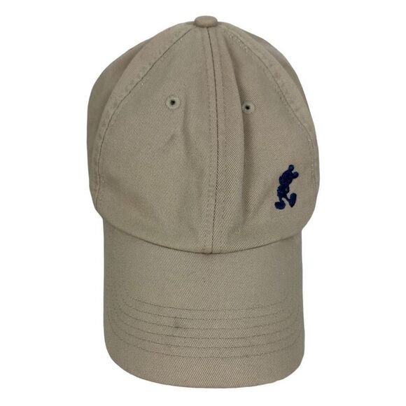 Disney Parks Embroidered Navy Icon Mickey Mouse Hat Cap Khaki Adjustable - Picture 1 of 6